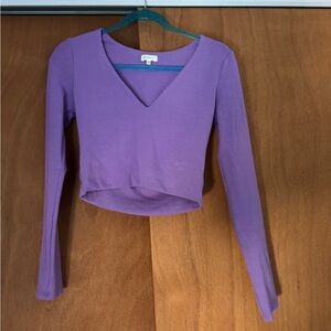 Purple going out v neck cropped top